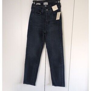 NEW Universal Thread Jeans Womens 2 Dark Mid Rise 80s Slim Stretch Button Fly